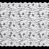 Shimmering White Floral Stretch Lace Trim with Scalloped Edges - 11.25"