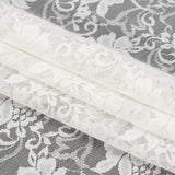White Floral Stretch Lace Trim with Scalloped Edge - 10.75"