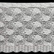 White Floral Stretch Lace Trim with Scalloped Edge - 10.75"