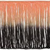 Peach and Black Ombre Chainette Fringe Trim - 12.25"