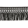 Black Lace Top Chainette Fringe - 4"