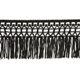 Black Lace Top Chainette Fringe - 4"