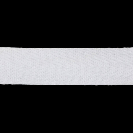 White Cotton Twill Tape - 0.875"