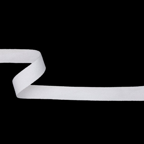 White Cotton Twill Tape - 0.875"