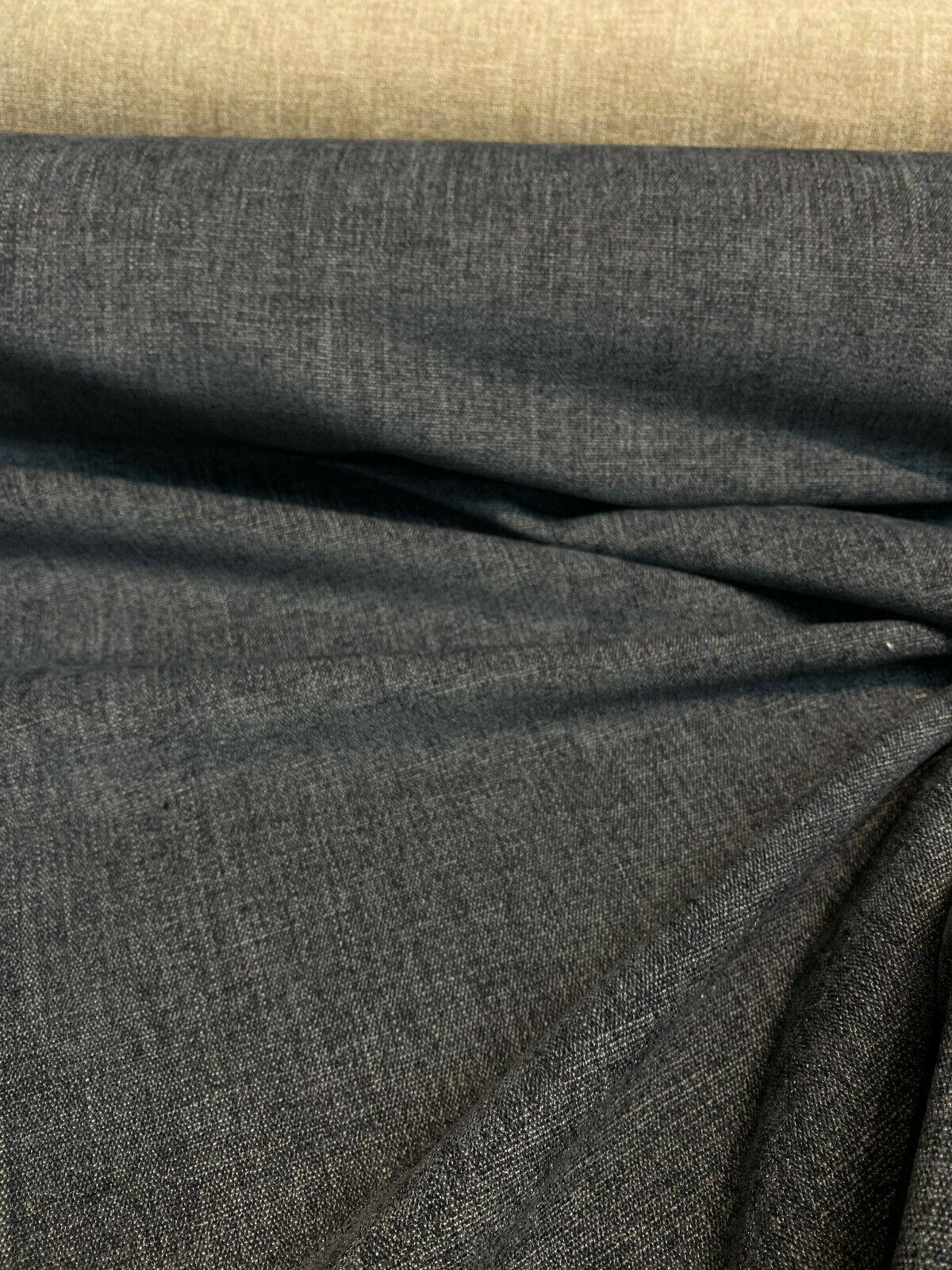 Mitchelle Charcoal Soft Chenille Upholstery Fabric - Charcoal Heather Effect, 54" Width (1 Yard)