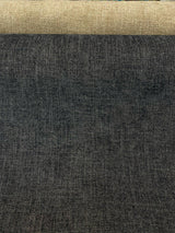 Mitchelle Charcoal Soft Chenille Upholstery Fabric - Charcoal Heather Effect, 54" Width (1 Yard)