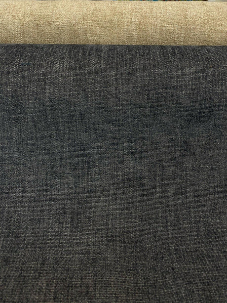 Mitchelle Charcoal Soft Chenille Upholstery Fabric - Charcoal Heather Effect, 54" Width (1 Yard)