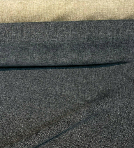 Mitchelle Charcoal Soft Chenille Upholstery Fabric - Charcoal Heather Effect, 54" Width (1 Yard)