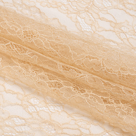 Peach Floral Scalloped Re-Embroidered Lace with Eyelash Fringe - 12.75"