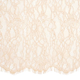Peach Floral Scalloped Re-Embroidered Lace with Eyelash Fringe - 12.75"