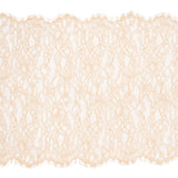 Peach Floral Scalloped Re-Embroidered Lace with Eyelash Fringe - 12.75"