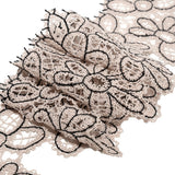 Vanilla and Black Floral Outlines Lace Trim - 3.125"
