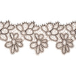 Vanilla and Black Floral Outlines Lace Trim - 3.125"