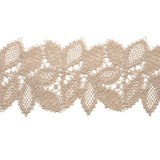 Beige Luminous Leaves Lace Trim - 2.75"