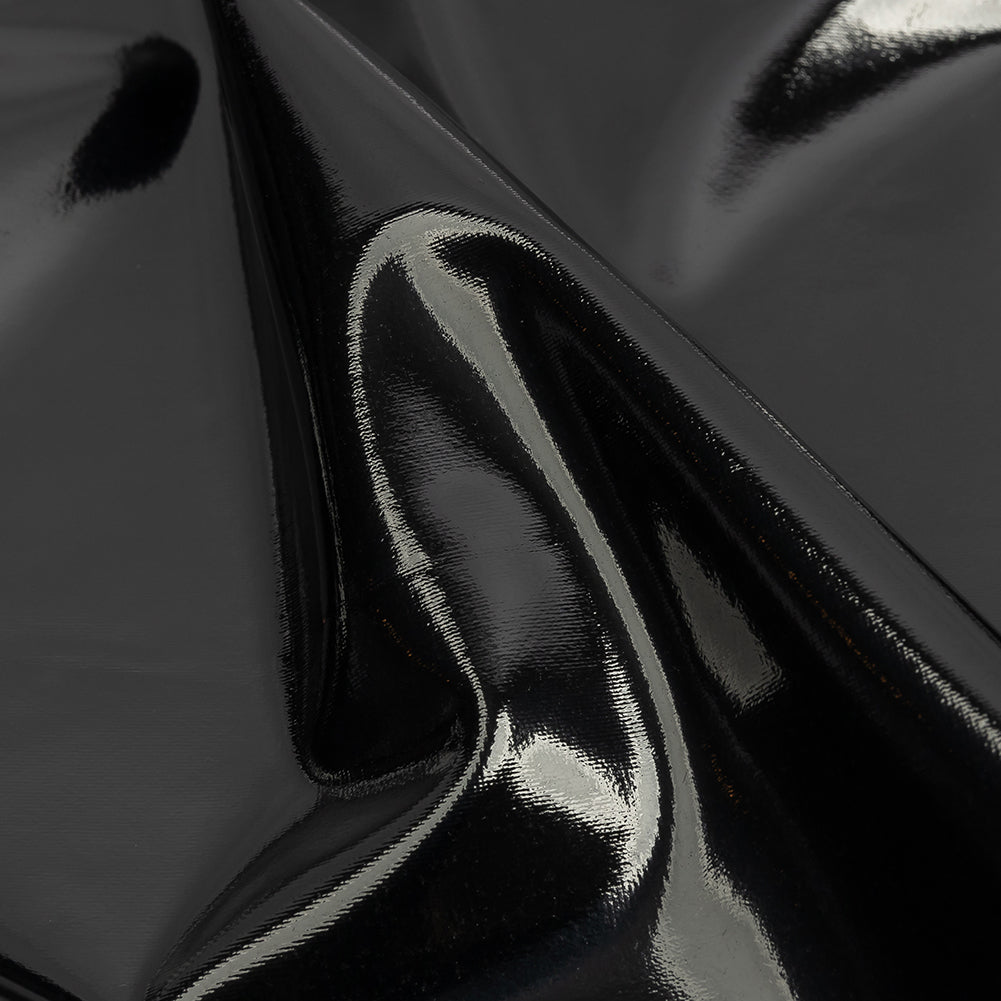 Black Stretch Faux Patent Leather