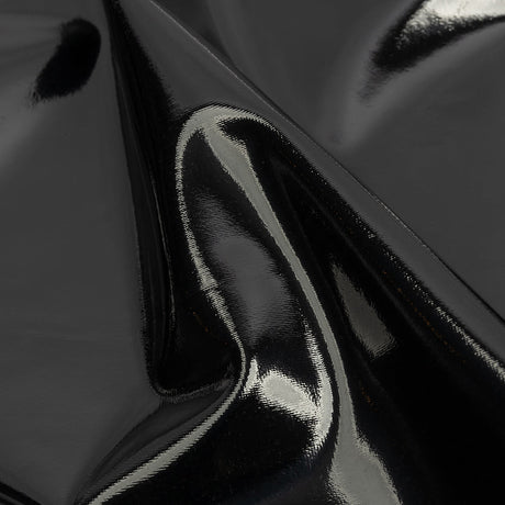 Black Stretch Faux Patent Leather