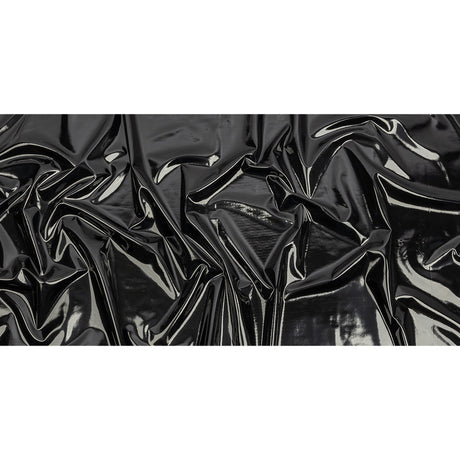 Black Stretch Faux Patent Leather