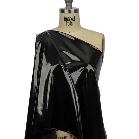 Black Stretch Faux Patent Leather