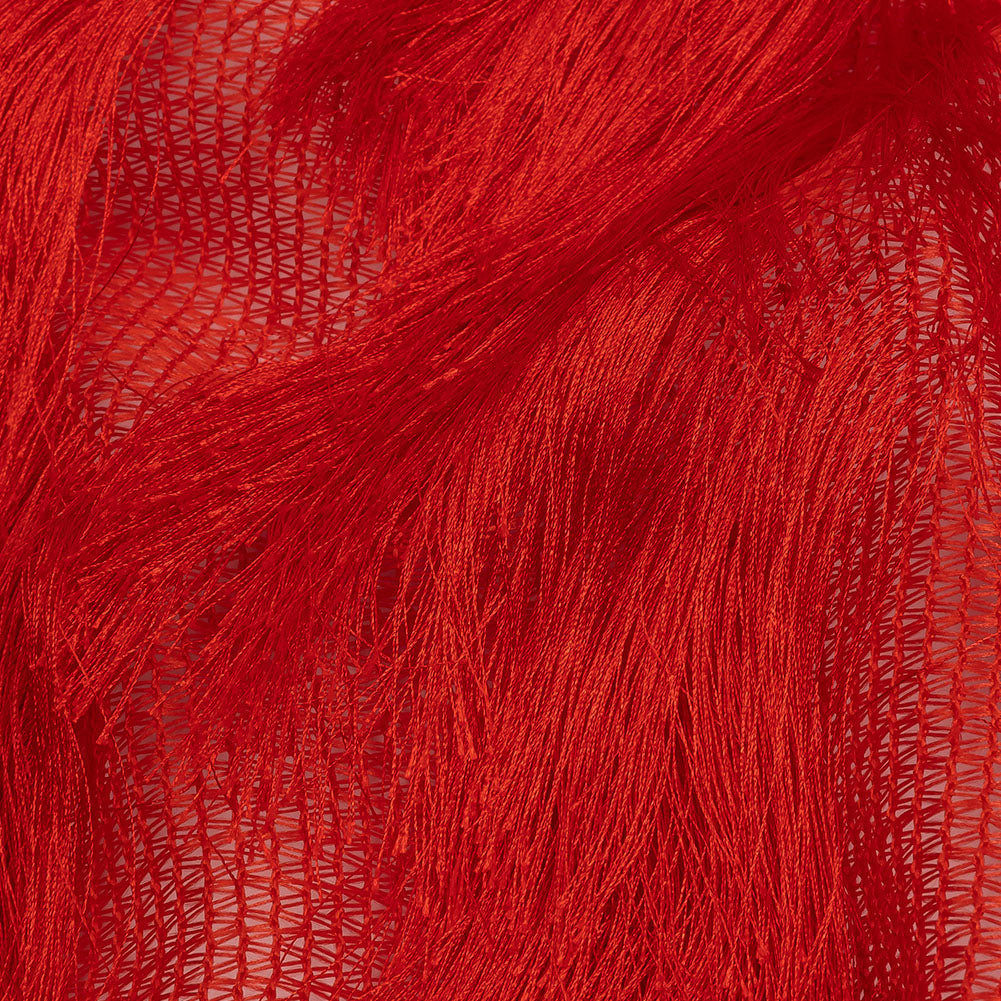 Tango Red Zig Zag Fringe Mesh