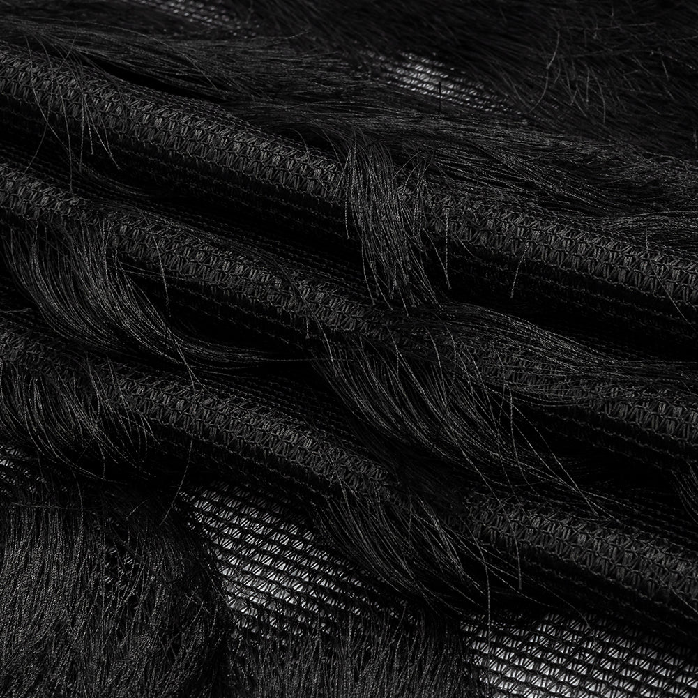 Black Zig Zag Fringe Mesh