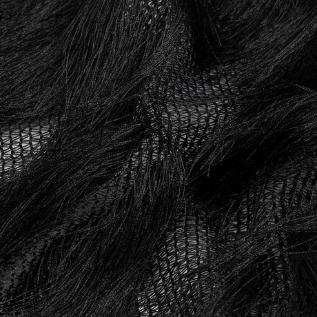 Black Zig Zag Fringe Mesh