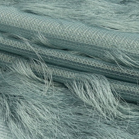 Dusty Green Zig Zag Fringe Mesh