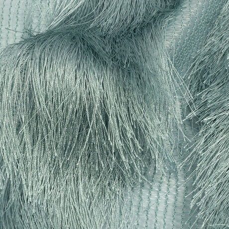Dusty Green Zig Zag Fringe Mesh