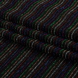 Black and Rainbow Striped Stretch Nylon Knit
