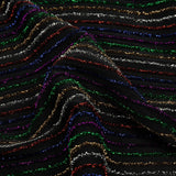 Black and Rainbow Striped Stretch Nylon Knit