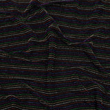 Black and Rainbow Striped Stretch Nylon Knit