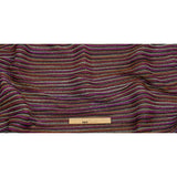 Pleated Polyester Knit - Pink, Silver and Gold Metallic Stripes