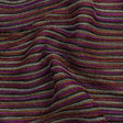 Pleated Polyester Knit - Pink, Silver and Gold Metallic Stripes