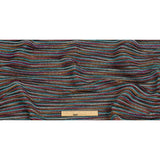 Pleated Polyester Knit - Turquoise, Pink and Silver Metallic Stripes
