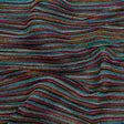 Pleated Polyester Knit - Turquoise, Pink and Silver Metallic Stripes