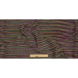 Pleated Polyester Knit - Purple, Green and Red Metallic Stripes