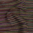 Pleated Polyester Knit - Purple, Green and Red Metallic Stripes
