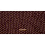 Italian Grape and Metallic Dark Gold Floral Circles Stretch Nylon Jersey