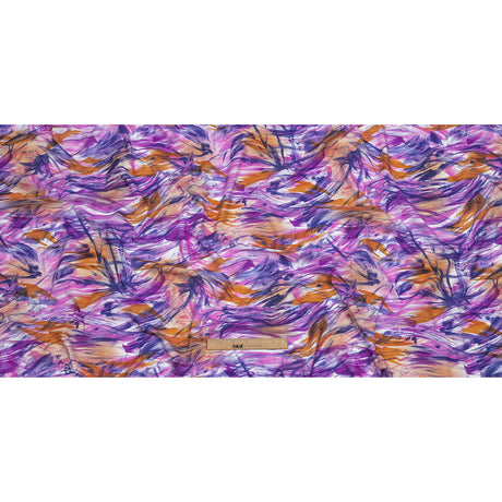 Pink, Purple and Orange Wild Brushstrokes Stretch Nylon Tricot