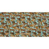 Sky Blue and Orange Tigers Stretch Nylon Jersey