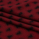 Italian Red and Black Lace Hearts Stretch Nylon Jersey