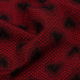 Italian Red and Black Lace Hearts Stretch Nylon Jersey