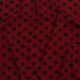 Italian Red and Black Lace Hearts Stretch Nylon Jersey
