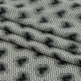 Italian White and Black Lace Hearts Stretch Nylon Jersey