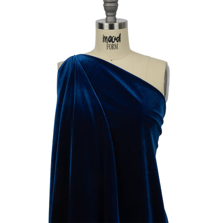 Stretch Polyester Velour - Royal Blue