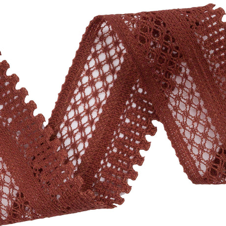 Auburn Latticework and Scallops Stretch Lace Trim - 1"