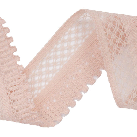 Piglet Latticework and Scallops Stretch Lace Trim - 1"