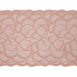 Brut Rose Fanning Leaves Stretch Lace Trim with Scalloped Edges - 9"