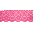 Petal Pink Floral Waves Stretch Lace Trim with Scalloped Edges - 2.875"
