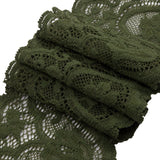 Spruce Floral Waves Stretch Lace Trim with Scalloped Edges - 2.875"