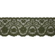 Spruce Floral Waves Stretch Lace Trim with Scalloped Edges - 2.875"